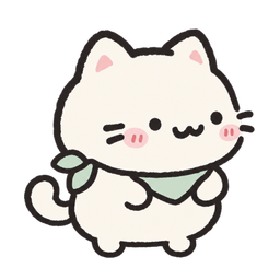 Biscuit, the cream-colored cat in a mint bandana.